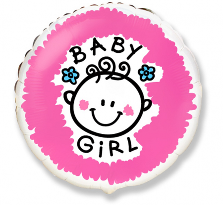 Balon foliowy 18 FX - Baby girl (okrągły) KK