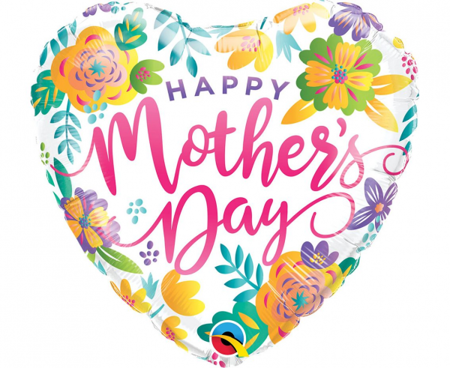 Balon foliowy 18 cali QL HRT Happy Mother's Day, kwiaty
