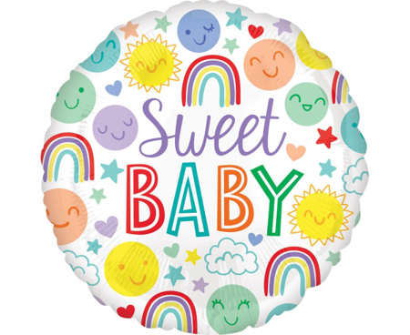 Balon foliowy 18 cali Sweet Baby Icons, zapakowany