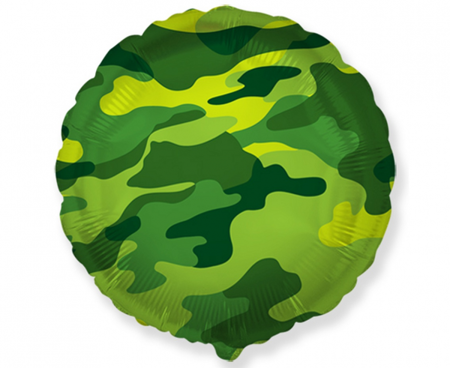 Balon foliowy 18 cali zielony Okrągły (moro)