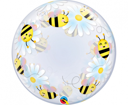 Balon foliowy 24 QL Deco  Bubble Sweet Bees & Daisies