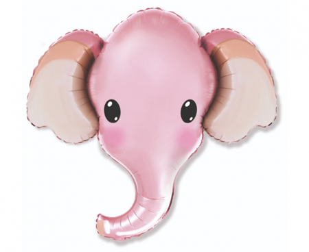 Balon foliowy 24 cale głowa słonia Słonik różowy