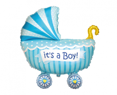 Balon foliowy 24 cali Wózek dla chłopca niebieski