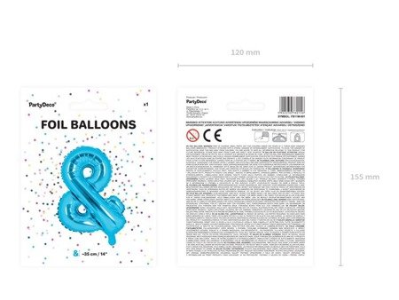 Balon foliowy &, 35cm, niebieski (1 karton / 50 szt.)