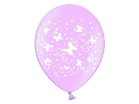 Balony 30cm, Motylki, Metallic Candy Pink 50 szt.