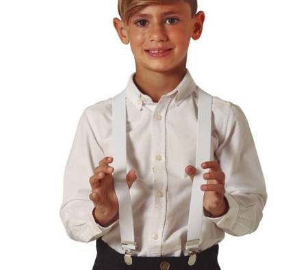 CHILD WHITE SUSPENDERS