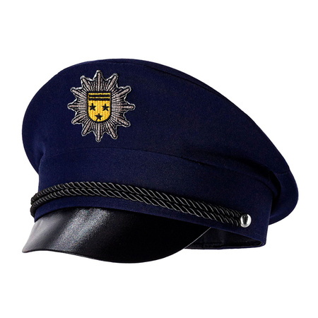 CZAPKA POLICJANTA GRANATOWA ZŁOTA NASZYWKA DLA DZIECI