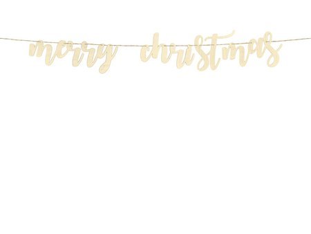 DREWNIANY BANER MERRY CHRISTMAS 87X17 CM