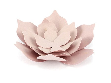 Dekoracje papierowe Kwiaty, pudrowy róż (1 karton / 40 op.) (1 op. / 3 szt.)