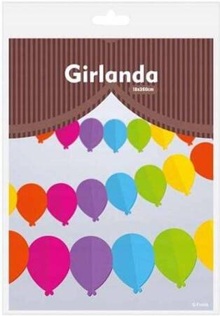 GIRLANDA PAPIEROWA KOLOROWE BALONIKI 3,6m