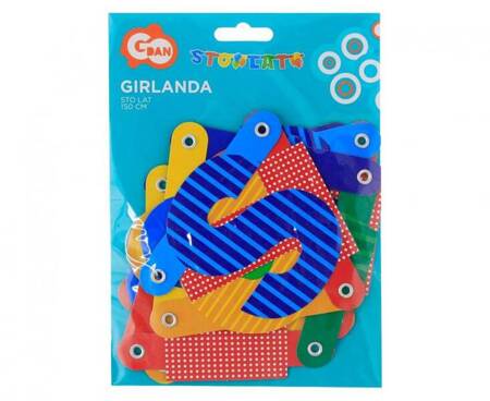 GIRLANDA PAPIEROWA STO LAT KOLOROWA 150 CM