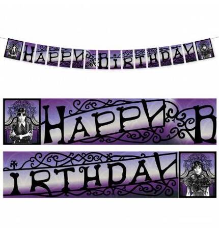 Girlanda papierowa Wednesday Happy Birthday 200CM X 18.5CM Licencja