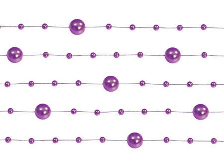 Girlandy perłowe, purpura, 1,3m (1 op. / 5 szt.)