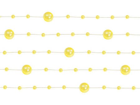 Girlandy perłowe, żółty, 1,3m (1 op. / 5 szt.)