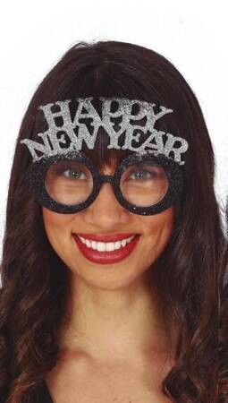 "HAPPY NEW YEAR" GLASSES SILVER AND GOLD