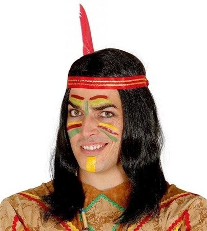 INDIAN WIG WITH FEATHER (BOX CONTAINER)
