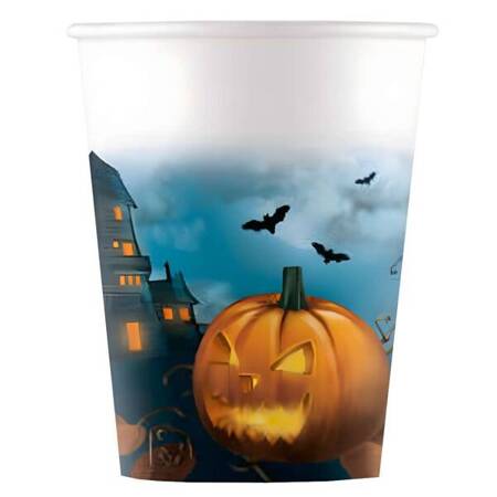 KUBECZKI PAPIEROWE DYNIE HALLOWEEN 200 ML 8 SZT.