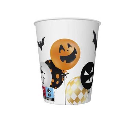 KUBECZKI PAPIEROWE STRASZNE HALLOWEEN 250 ML 8 SZT.