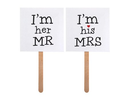Karteczki I'm his MRS/I'm her MR (1 karton / 40 op.) (1 op. / 2 szt.)