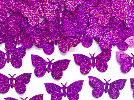 Konfetti holograficzne Motyle, różowy, 15g (1 karton / 125 op.)