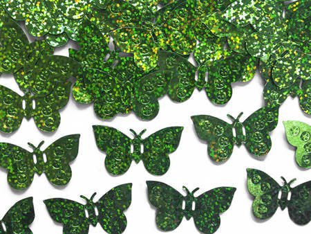 Konfetti holograficzne Motyle, zielony, 15g (1 karton / 125 op.)