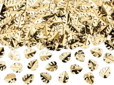 Konfetti metalizowane Liście, złoty, 15g (1 karton / 50 op.)