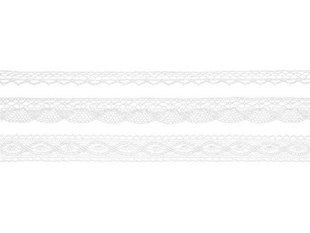 Koronki, biały (1 karton / 32 op.) (1 op. / 3 szt. / 4,50 mb.)