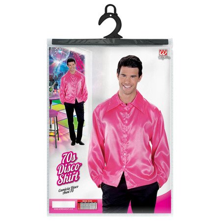 Koszula męska satynowa różowa lata 70 80 disco