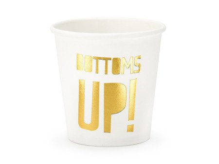 Kubeczki Bottoms up!, biały, 100 ml (1 karton / 25 op.) (1 op. / 6 szt.)