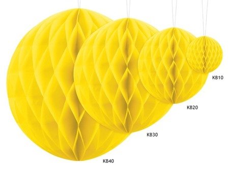 Kula bibułowa, żółty, 20cm (1 karton / 50 szt.)
