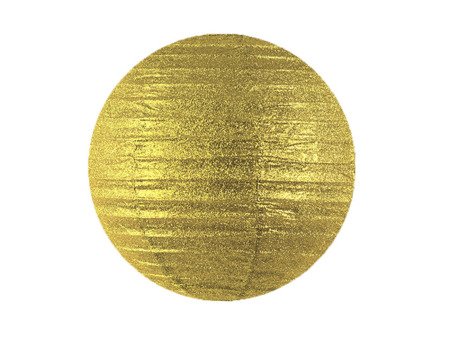 Lampion brokatowy, złoty, 25cm (1 karton / 30 szt.)