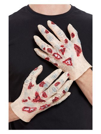 Lateksowe dłonie Zombie, Halloween, rękawiczki
