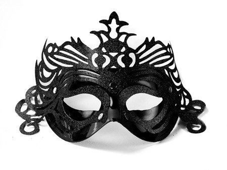 Maska Party z ornamentem, czarny (1 karton / 50 szt.)