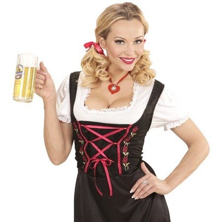 NASZYJNIK BAWARSKI CZERWONY SERCE BAWARKA OKTOBERFEST