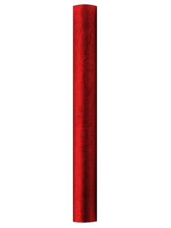 Organza Gładka, czerwony, 0,36 x 9m (1 karton / 24 szt.) (1 szt. / 9 mb.)