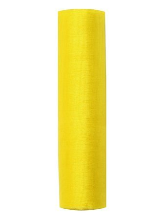 Organza Gładka, żółty, 0,16 x 9m (1 karton / 48 szt.) (1 szt. / 9 mb.)