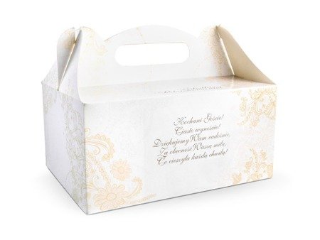 Ozdobne pudełka na ciasto weselne (1 karton / 20 op.) (1 op. / 10 szt.)