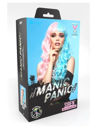 PERUKA RÓŻOWO-BŁĘKITNA SYRENA MANIC PANIC 