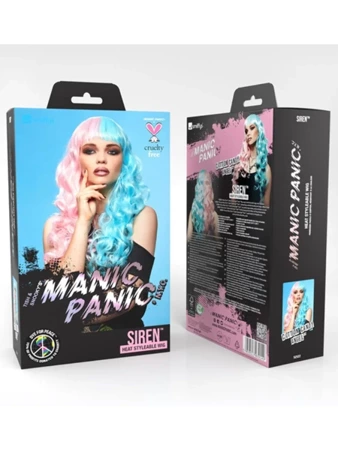 PERUKA RÓŻOWO-BŁĘKITNA SYRENA MANIC PANIC 