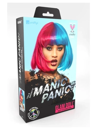 PERUKA RÓŻOWO-NIEBIESKA GLAM DOLL MANIC PANIC