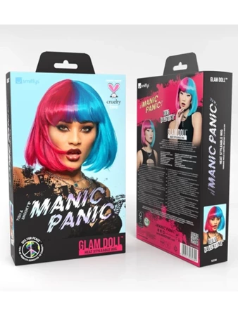 PERUKA RÓŻOWO-NIEBIESKA GLAM DOLL MANIC PANIC