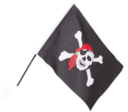 PIRATE FLAG WITH POLE 42X30 CMS.