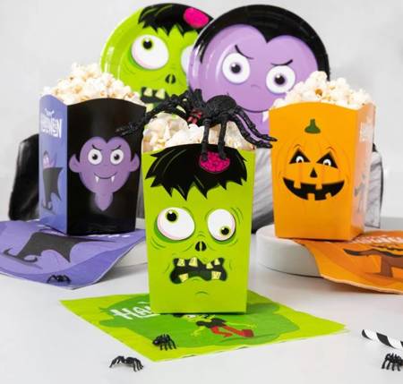 PUDEŁKA NA POPCORN HALLOWEEN MONSTERS 10X7,5 CM 6SZT.