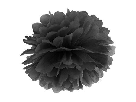 Pompon bibułowy, czarny, 25cm (1 karton / 100 szt.)