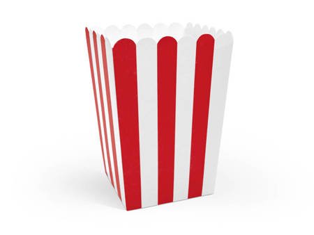 Pudełka na popcorn, mix, 7x7x12,5cm (1 karton / 50 op.) (1 op. / 6 szt.)