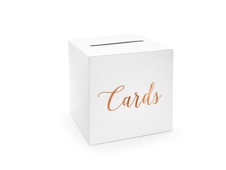 Pudełko na koperty - Cards, różowe złoto, 24x24x24cm (1 karton / 30 szt.)