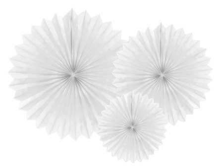 Rozety dekoracyjne, biały, 20-40cm (1 karton / 50 op.) (1 op. / 3 szt.)