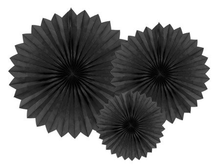 Rozety dekoracyjne, czarny, 20-40cm (1 karton / 50 op.) (1 op. / 3 szt.)