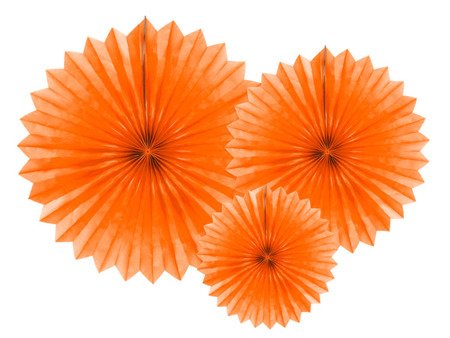Rozety dekoracyjne, pomarańczowy, 20-40cm (1 karton / 50 op.) (1 op. / 3 szt.)