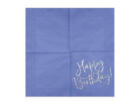 SERWETKI 33X33cm HAPPY BIRTHDAY GRANAT